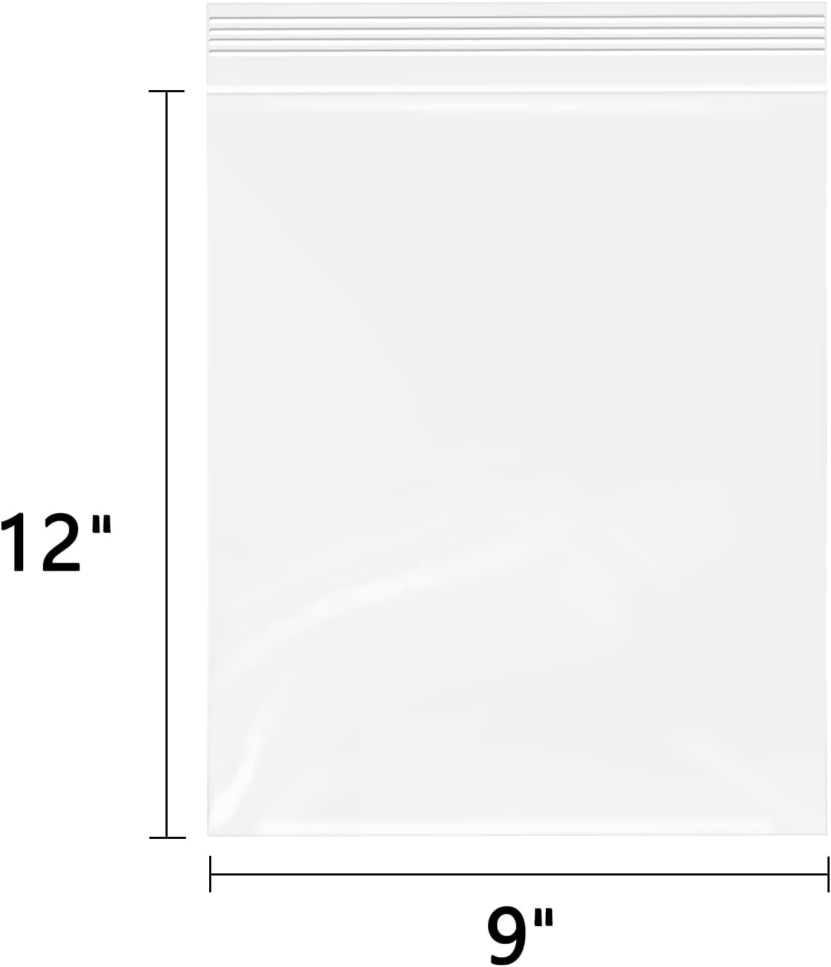 9" x 12"(1000 Count) Clear Plastic Reclosable Zip Bags