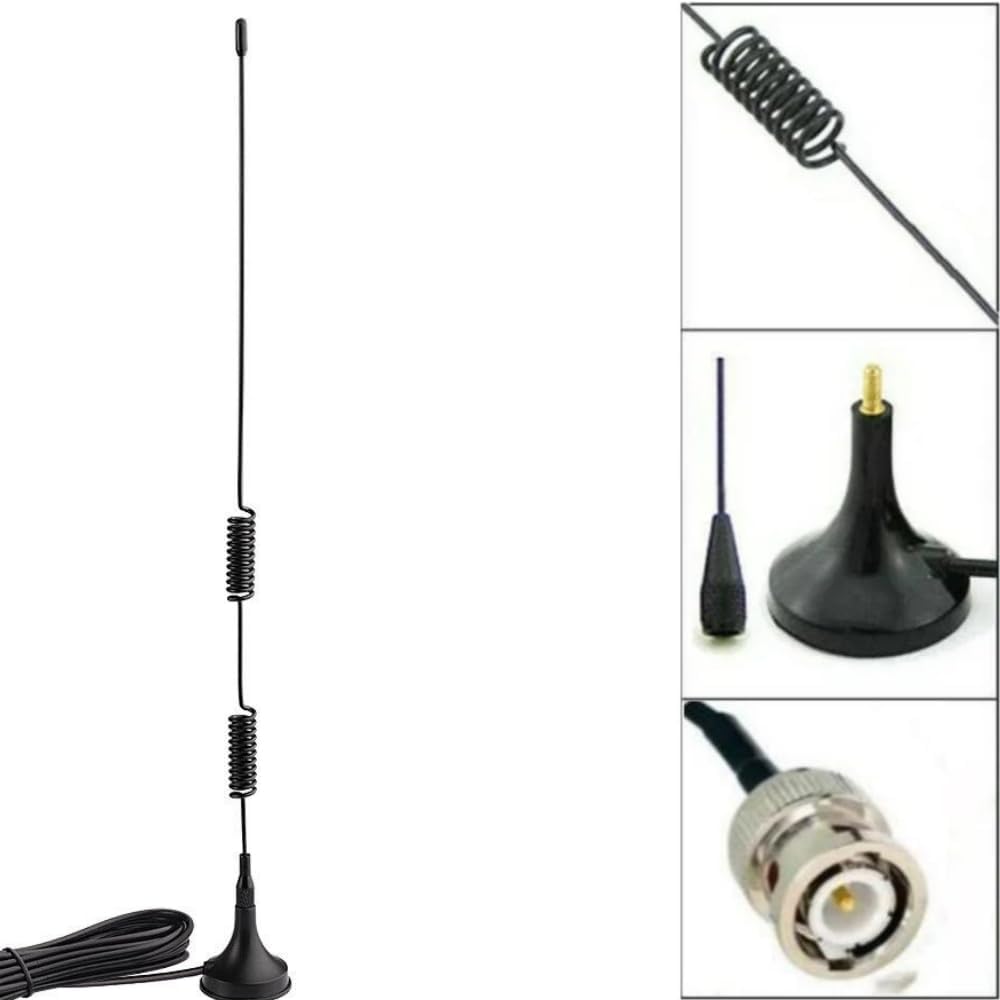 VHF UHF Ham Radio Police Scanner Amateur Radio Mobile Radio Scanner Antenna Magnetic Base BNC Male Antenna Compatible