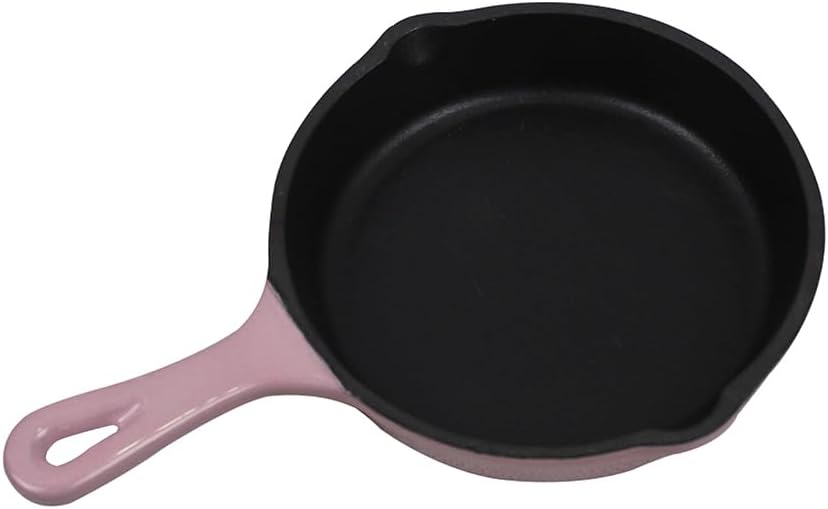 Commercial Grade, Cast Iron Enameled Cookware (Pink, Skillet 5“)