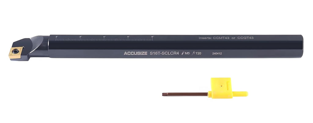 Accusize 1" x 12" SCLCR Indexable Boring Bar, CCMT432, P252-S409