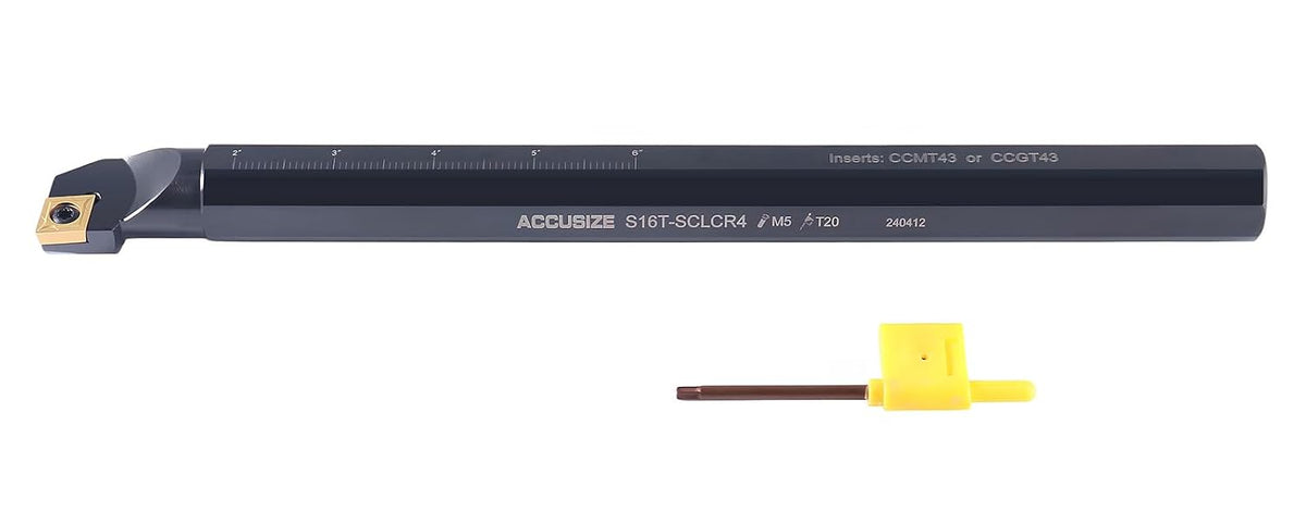 Accusize 1" x 12" SCLCR Indexable Boring Bar, CCMT432, P252-S409