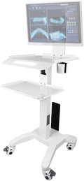 Dental Clinic Cart - Medical cart with Two Trays and Scanner Holder, Medical Trolley with Wheels