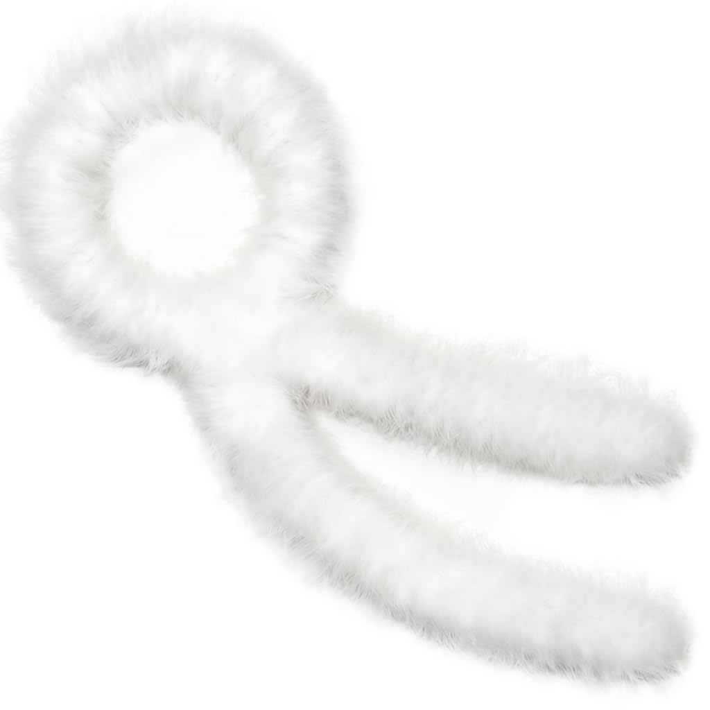 White 22G Marabou Feather Boa,2 Yards Boa for Crafting