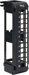ICC 12-Port Blank Keystone Wall Mount Patch Panel, No Jacks, Black, 1-Pack