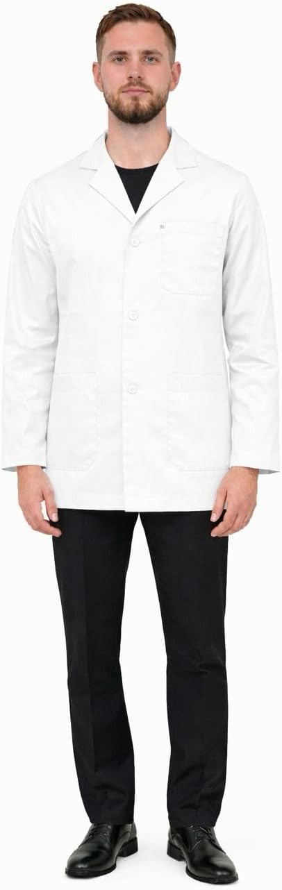 Unisex Lab Coat, 60% Cotton Medical Doctor Consultation Coat