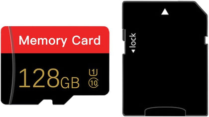 Micro Memory Card 128GB with Adapter, C10/U1/UHS-I/A1 TransFlash Card, TF Card for Camera, Smartphone, Tablet, Drone