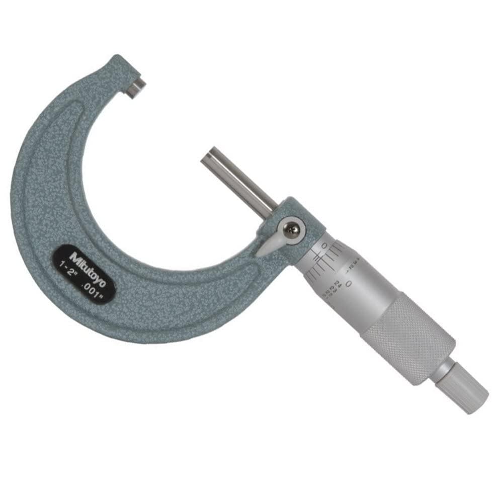 Mitutoyo 103-178, 1-2 X .001 Outside Micrometer, Ratchet, with Standard
