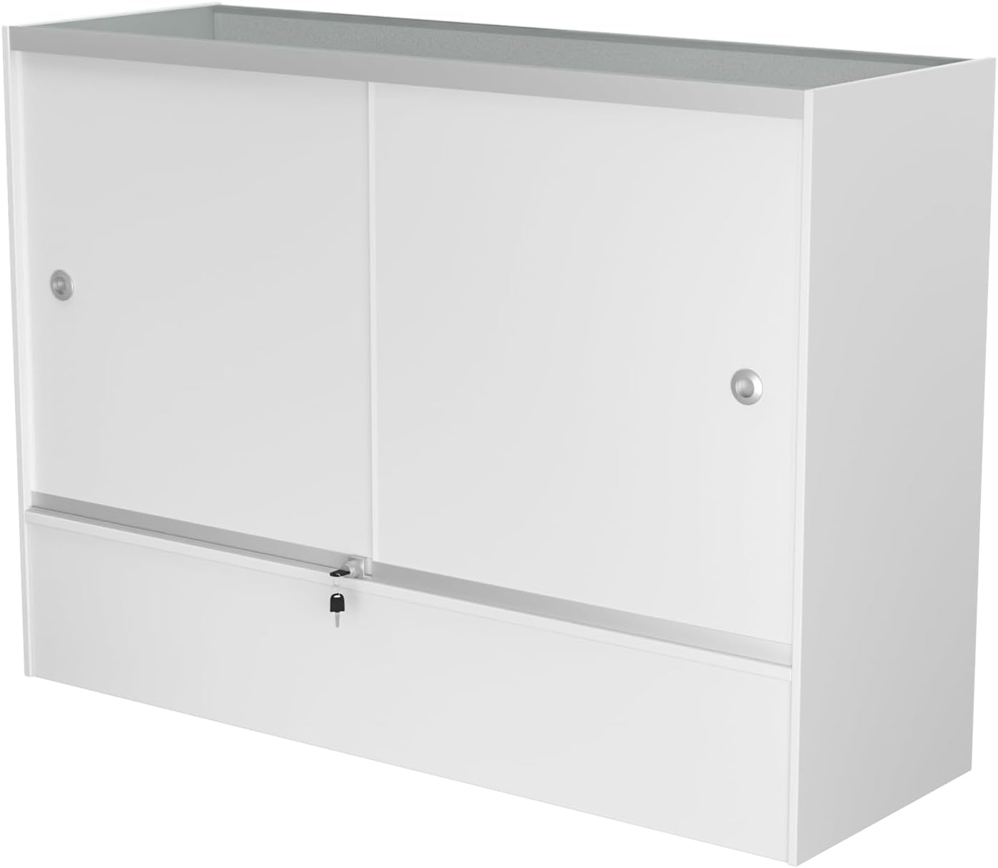 60" W x 18" D x 38" H - White Full View Retail Display Case, Illuminated Glass Display Cabinet with Adjustable Glass