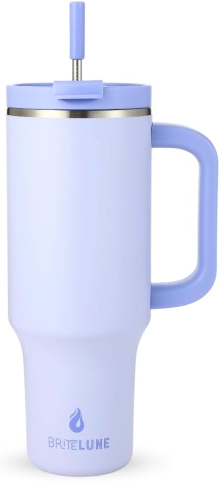 Travel 40oz Tumbler with Handle & Straw, 100% Leakproof, Triple-Insulated, Keeps Drinks Cold 30H/ Hot 12H, Stainless