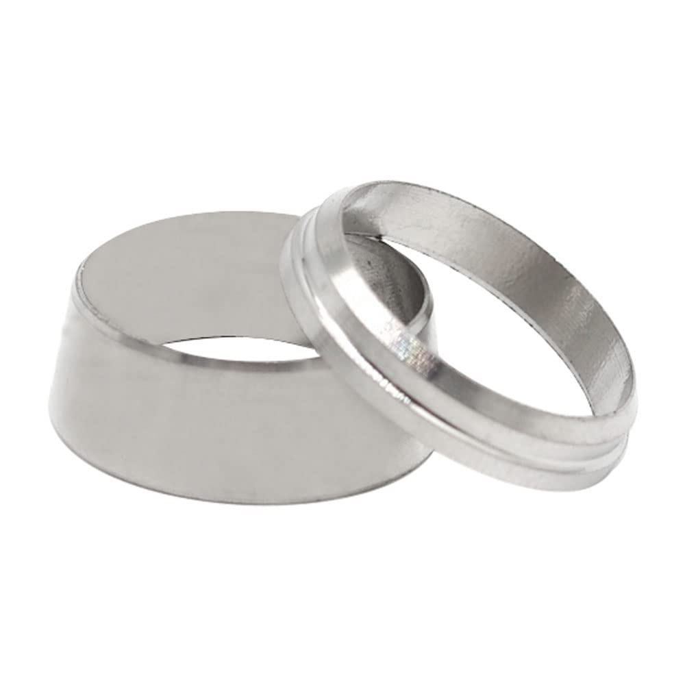 Yoebor Stainless Steel 304 Compression Ferrule 1/2" OD Sleeve Ring 10 Pairs