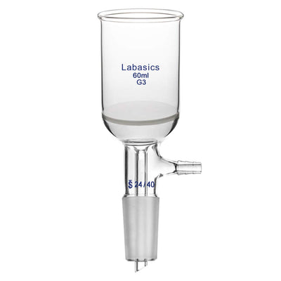 Borosilicate Glass Buchner Filtering Funnel with Fine Frit (G3), 43mm Inner Diameter, 57mm Depth, with 24/40 Standard
