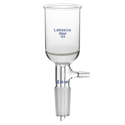 Borosilicate Glass Buchner Filtering Funnel with Fine Frit (G3), 43mm Inner Diameter, 57mm Depth, with 24/40 Standard
