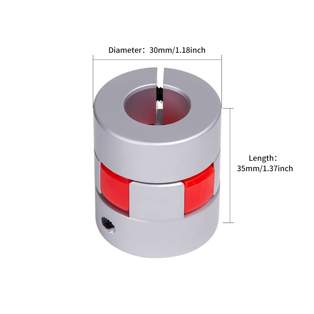 D30 x L35 10mm to 14mm Aluminum Flexible Shaft Coupling, Flexible Spider Coupling Shaft Coupler for Servo Stepper Motor 3D Printer DIY Encoder CNC Machine