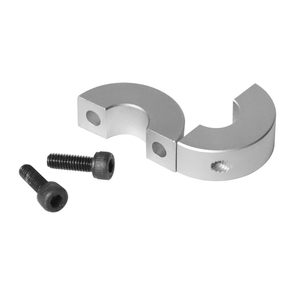 12mm Bore Double Split Shaft Collar - Two-Piece Set Screw Style Aluminum Clamp, 30mm OD, 10mm Thickness with M4 Set Screw (Pack of 4)