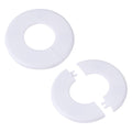 2pcs Wall Split Flange, White Self-Adhesive ABS Round Escutcheon Plate