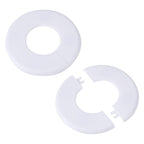 2pcs Wall Split Flange, White Self-Adhesive ABS Round Escutcheon Plate