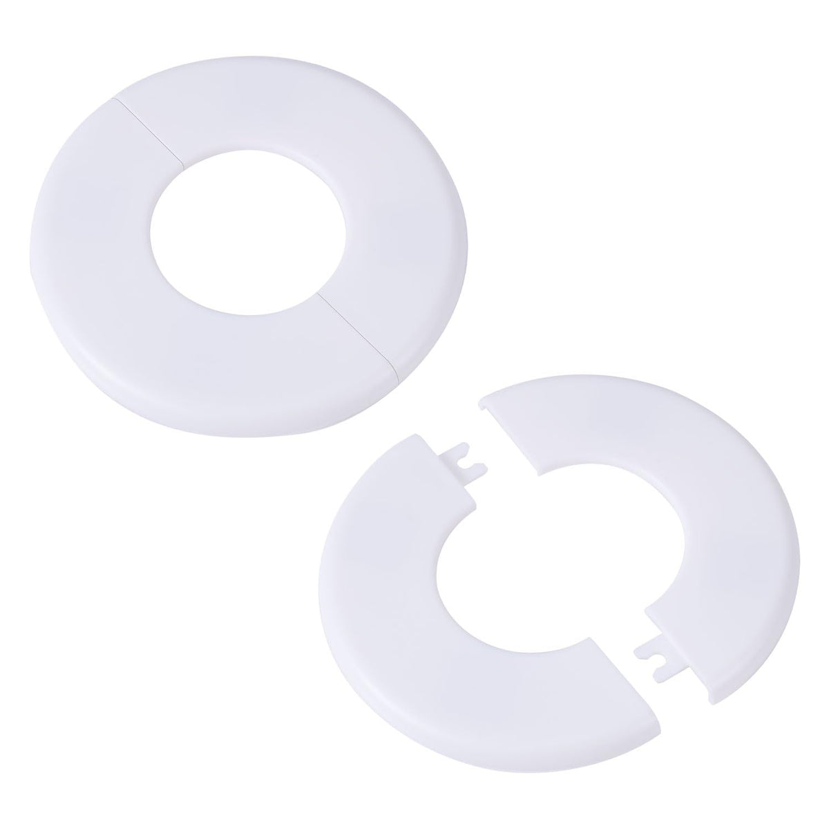 2pcs Wall Split Flange, White Self-Adhesive ABS Round Escutcheon Plate