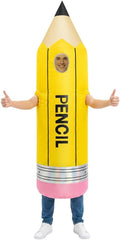 Pencil Inflatable Costume for Adult, Full Body Halloween Pencil Costumes, Blow up Stationery Suits