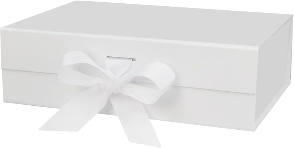 13"x9"x4" Large White Magnetic Gift Box with Lid for Presents