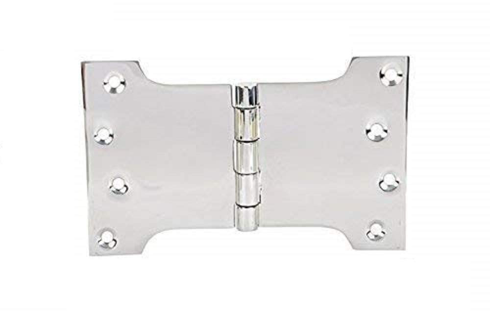 SSISKCON Stainless Steel Parliament Hinge, Mirror, 4"x5"x8"x2.5mm, 1-Pack