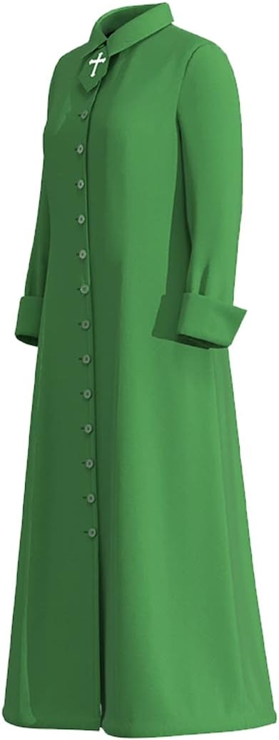 Clergy Women Roman Cassock Single Breasted Minister Choir Cassock Robe Clergy Pulpit Vestment