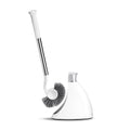 Toilet Brush with Caddy, Stainless Steel, White