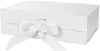 White Gift Box with Lid for Presents 10.5x7.5x3.1 Inches