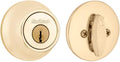 660 Deadbolt Lock, Polished Brass Round Exterior Keyed Front Entry Door, Single Cylinder Dead Bolt