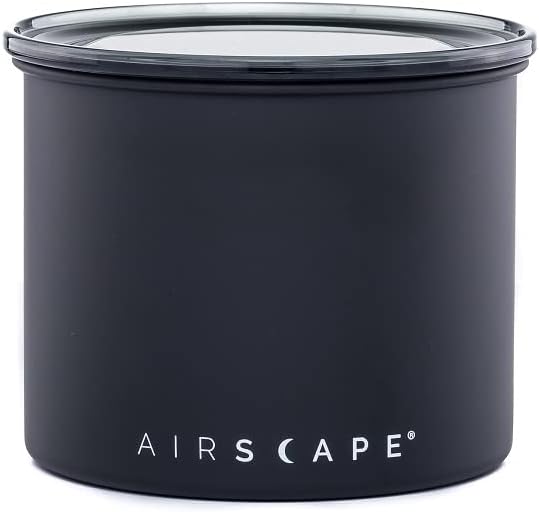 Airscape Stainless Steel Coffee Canister | Food Storage Container | US Patented Inner Plunger Lid REMOVES Excess