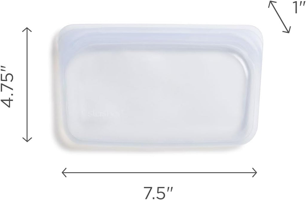 Premium Reusable Silicone Food Storage Snack Bag, Clear, 12 oz