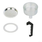 Espresso Coffee Moka Pot Replacement Parts Set Include Handle Funnel Filter Gasket Seal (12 Cup)