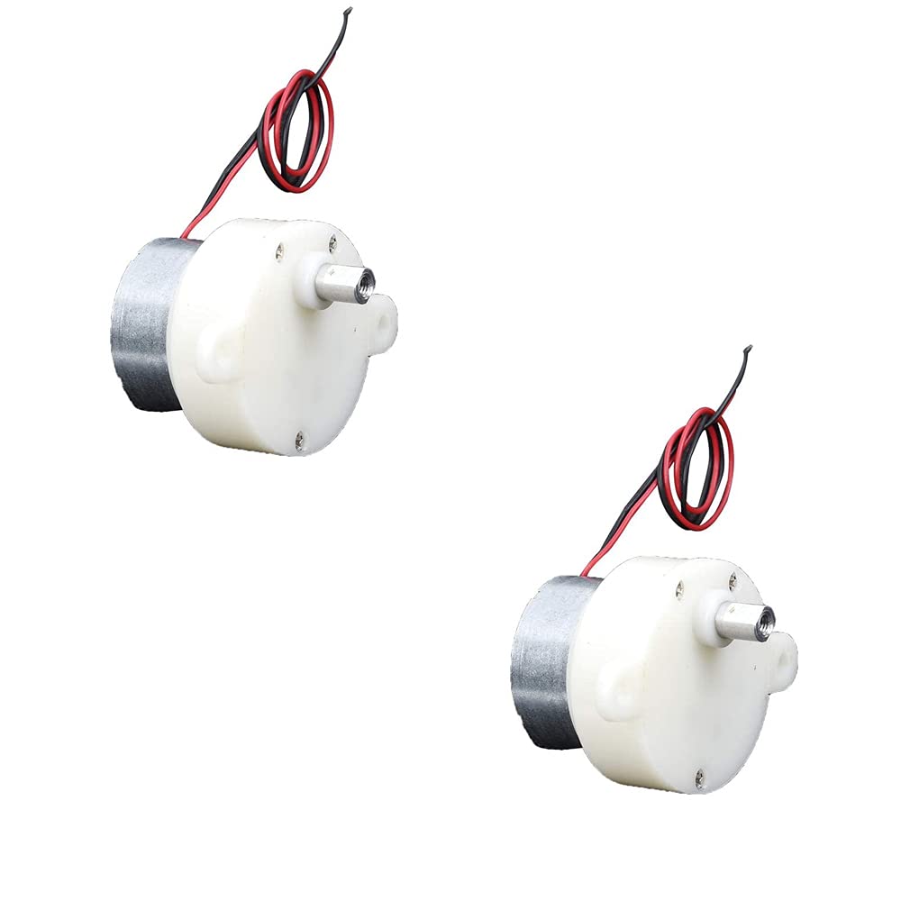SaiDian 2Pcs Gear Motor Mini Worm Slow Speed DC12V Mute 300 Geared Motor DIY Model