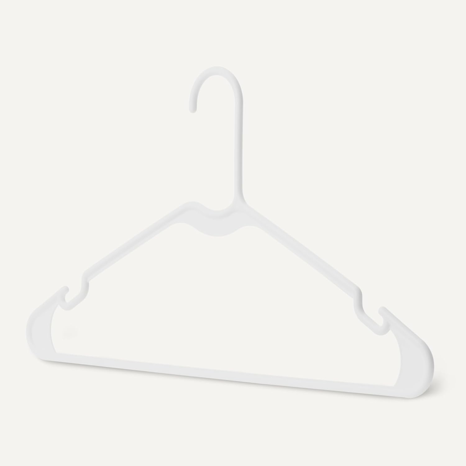Space Saving Plastic Clothes Hangers, Sturdy Closet Organizer for Shirts and Jackets, Adult Size, White, 50-Pack