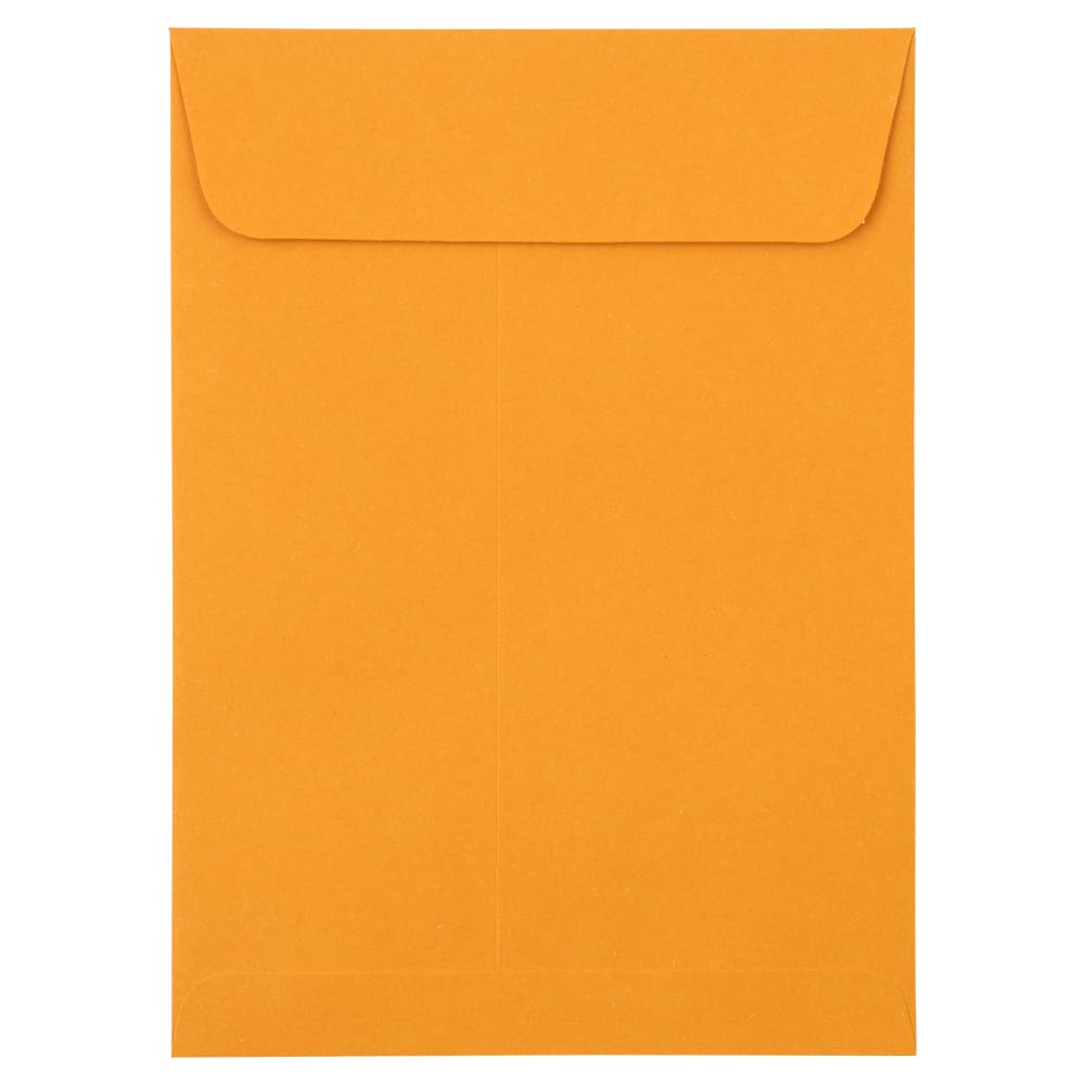 5 1/2 x 7 1/2 Open End Catalog Envelopes with Peel and Seal Closure - Brown Kraft Manila - 100/Pack