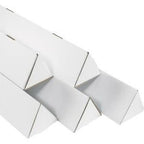 Triangle Corrugated Cardboard Mailing Tubes, 2" x 18 1/4", White, Pack of 50, for Protecting, Shipping, and Storing
