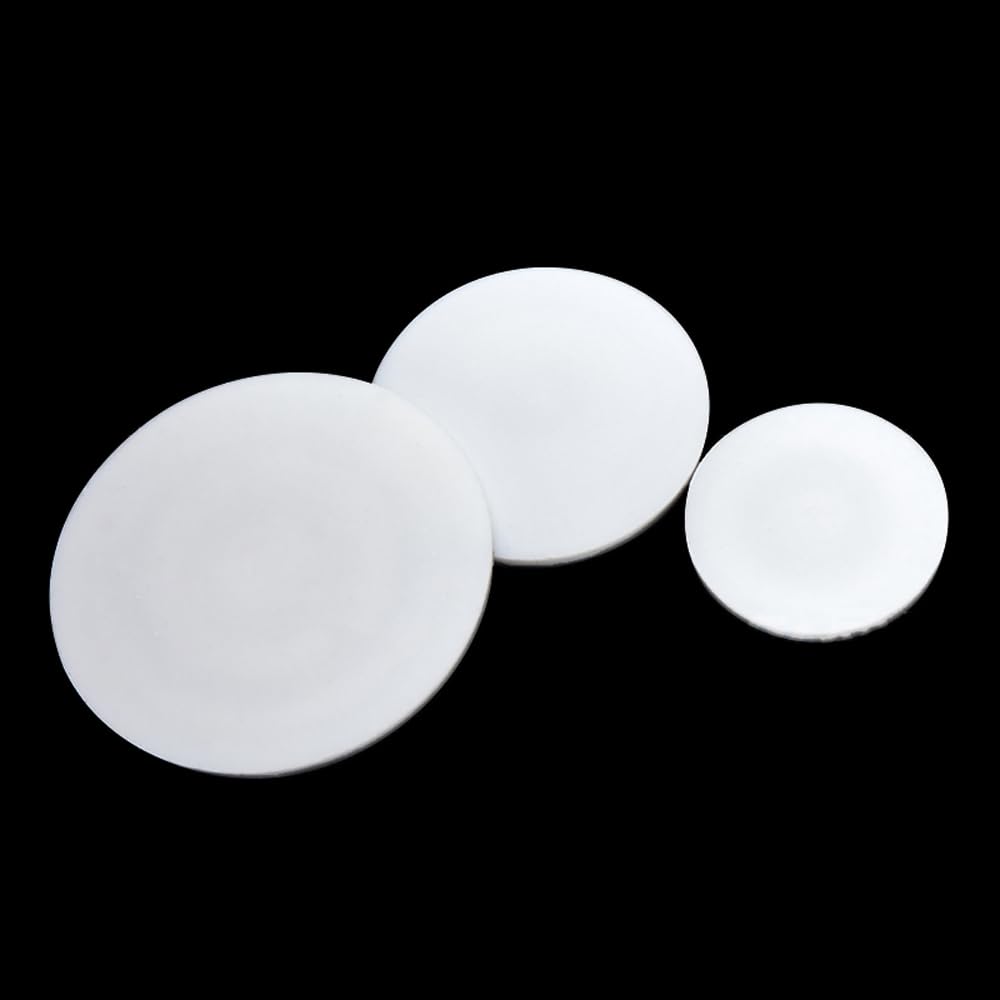 10pcs Solid PTFE Sheets - High Temperature Gasket Pads, Round PTFE Discs, 10-100mm Diameter,(10mmx1.5mm)