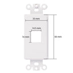 Decorative Keystone Wallplate Insert Port, 1 Port, 10 Pack White