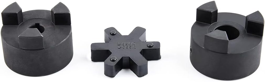 1/2" to 3/4" L095 Flexible 3-Piece L-Jaw Coupling Set & Buna-N NBR Rubber Spider