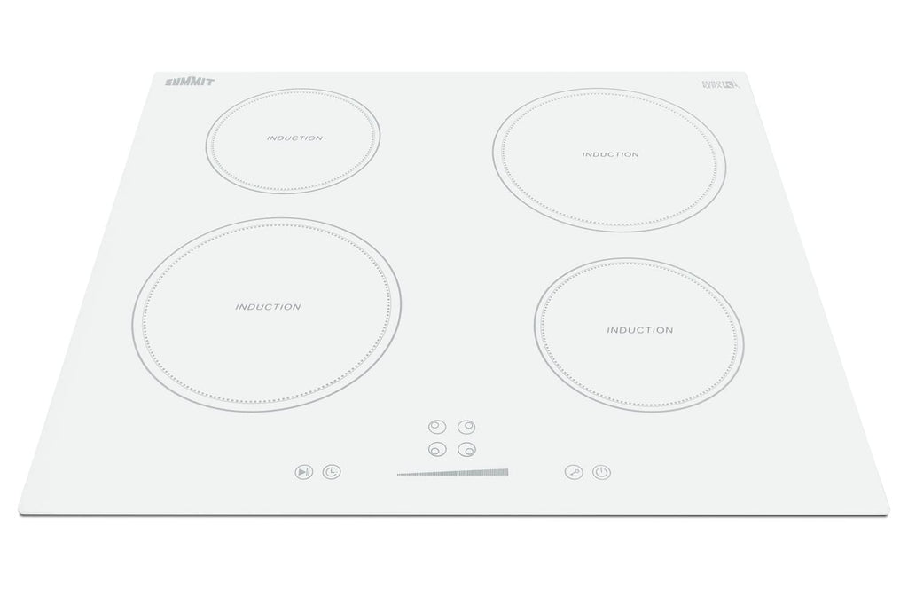 Summit 24" 4 Zone Induction Cooktop, White- SINC4B242W
