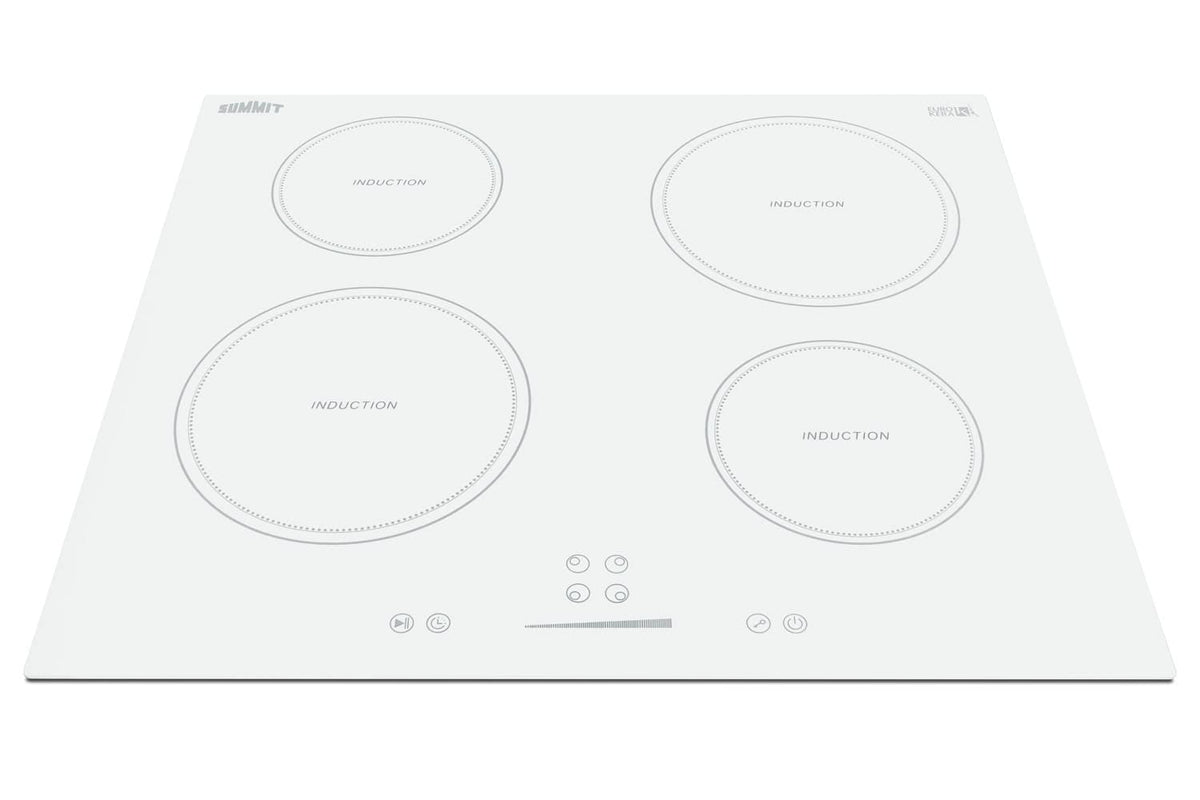 Summit 24" 4 Zone Induction Cooktop, White- SINC4B242W
