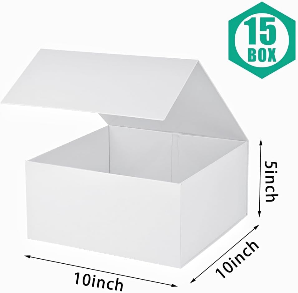 Magnetic Gift Box 15 Pack White Large Gift Box with Lids Closure in Bulk, Luxury Cardboard Gift Boxes for