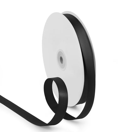 5/8 Inch 100 Yards Black Ribbon, Black Satin Ribbons for Gift Wrapping, Wedding, Birthday Party Decoration