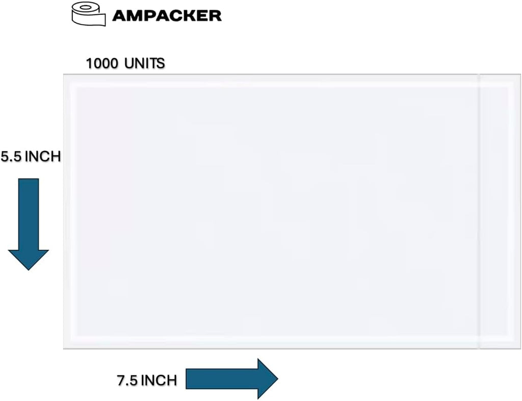 Clear Adhesive 7.5" x 5.5" Top Loading Packing List/Shipping Label Envelopes (‎7.5" x 5.5" | Clear, 1000, Pack)