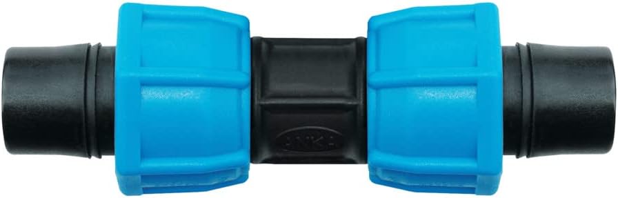 ASC12 ANKA Series High Pressure Poly-Pipe Straight Coupling, 1/2" x 1/2" Black Fitting w/ Blue Tapered Nut Seals