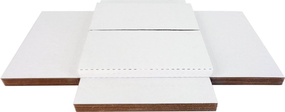 (25) White Vinyl Record LP Shipping Mailer Boxes - Holds 1 to 3 12" Records - Adjustable Height - STRONG 32 ECT