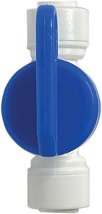 Speed Fit 1/4 or 3/8 Inch Shut Off Valve, Push to Connect Plastic Plumbing Fitting, With Locking Clips, Filtration Warehouse, Compare to PPSV040808WP (3/8" One Pack)