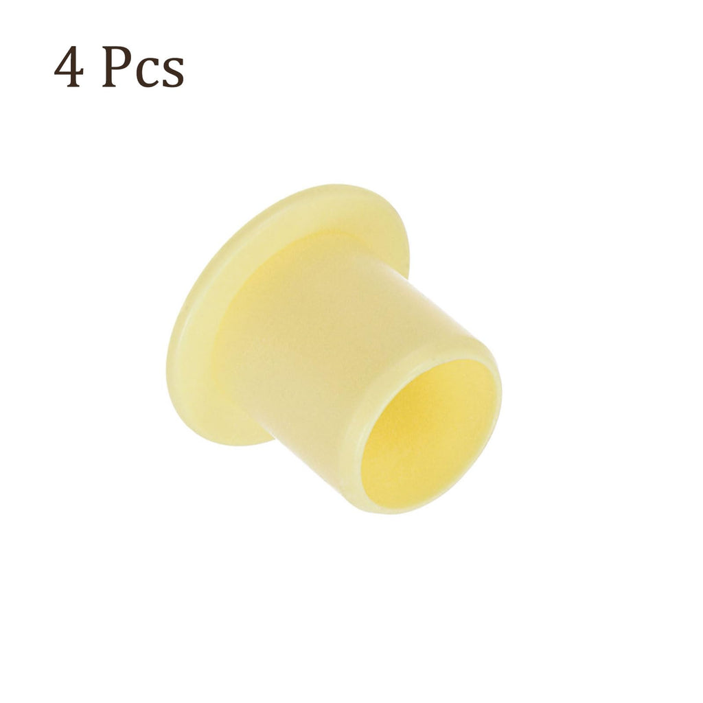 Kozelo 4pcs Flanged Sleeve Bearing - [10mm x 12mm x 12mm] POM Oilless Bushing for Equipment Machine Use | Yellow