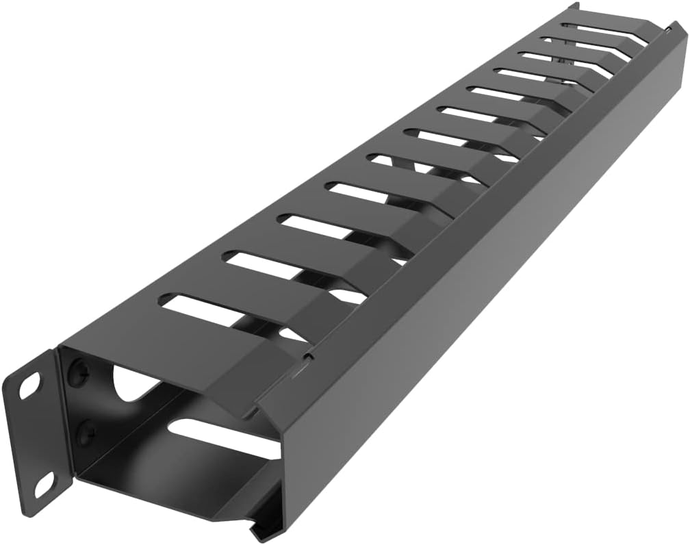 All Metal 1U 19" Server Rack Cable Manager 12 Larger Slots