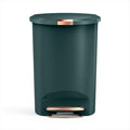 Semi-Round Step Can, 50L / 13 Gallon Kitchen Trash Can, Studio Edition, Pet-Proof Slide Lock, 150,000-Step Pedal, Lid