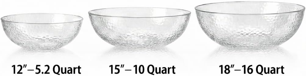 Lillian Collection Hammered Plastic Serving Bowl - 15", Clear, 1 Pc